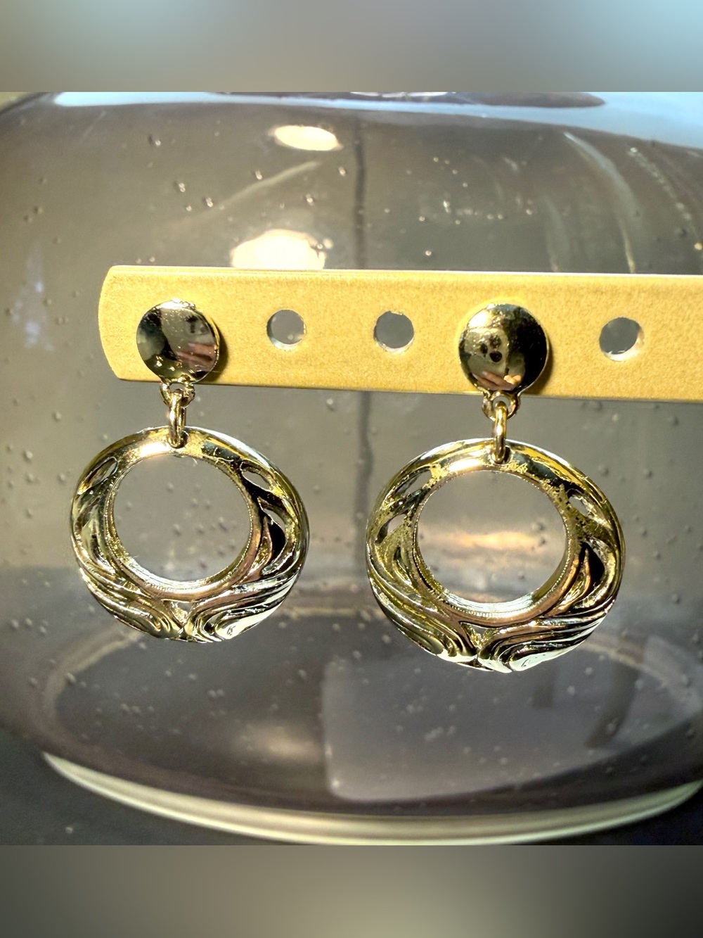 Vintage Silver Tone Art Deco Inspired Filigree Dangle Earrings